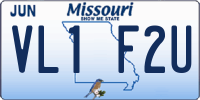 MO license plate VL1F2U