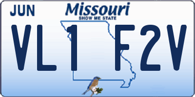 MO license plate VL1F2V