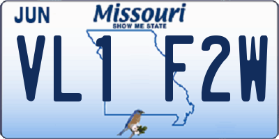 MO license plate VL1F2W