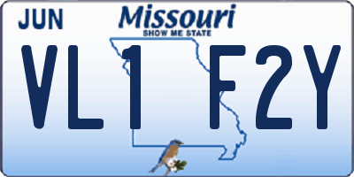 MO license plate VL1F2Y