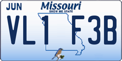 MO license plate VL1F3B