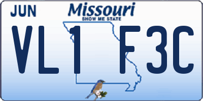 MO license plate VL1F3C