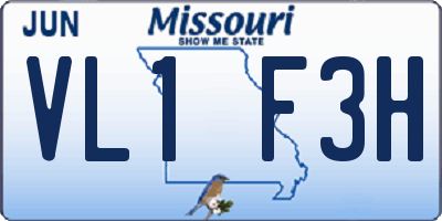 MO license plate VL1F3H