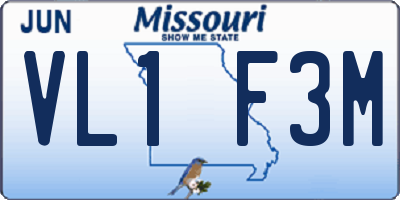 MO license plate VL1F3M