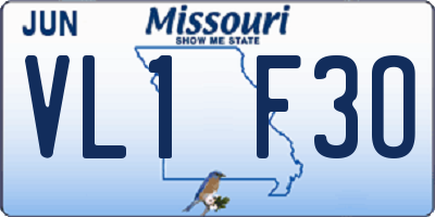 MO license plate VL1F3O