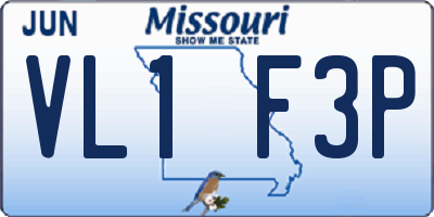 MO license plate VL1F3P