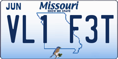MO license plate VL1F3T