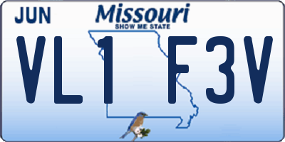 MO license plate VL1F3V