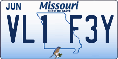 MO license plate VL1F3Y