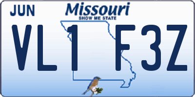 MO license plate VL1F3Z
