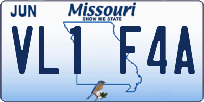 MO license plate VL1F4A
