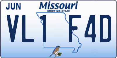 MO license plate VL1F4D