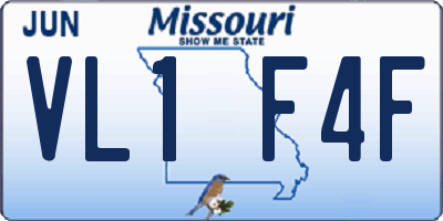 MO license plate VL1F4F