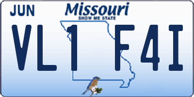 MO license plate VL1F4I