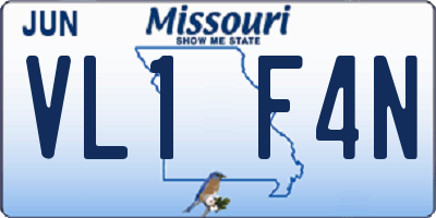 MO license plate VL1F4N