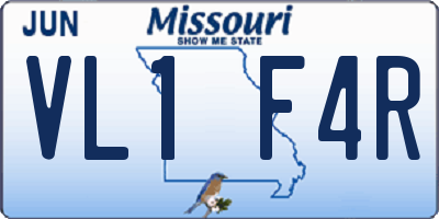 MO license plate VL1F4R