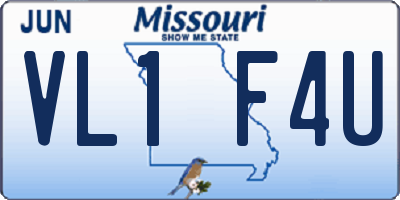 MO license plate VL1F4U