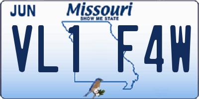 MO license plate VL1F4W