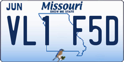 MO license plate VL1F5D
