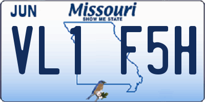 MO license plate VL1F5H