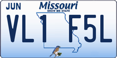 MO license plate VL1F5L