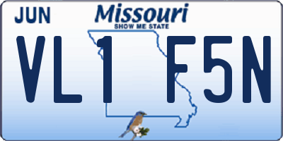 MO license plate VL1F5N