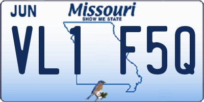 MO license plate VL1F5Q