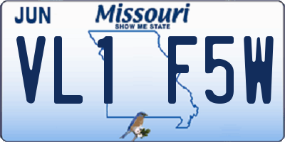 MO license plate VL1F5W