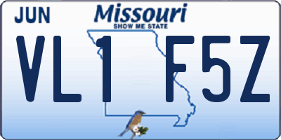 MO license plate VL1F5Z