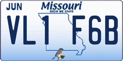 MO license plate VL1F6B