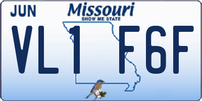 MO license plate VL1F6F