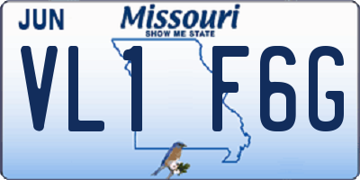 MO license plate VL1F6G