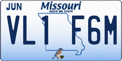 MO license plate VL1F6M