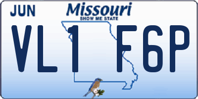 MO license plate VL1F6P