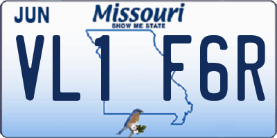 MO license plate VL1F6R