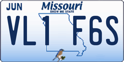 MO license plate VL1F6S