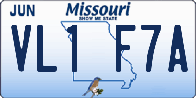 MO license plate VL1F7A