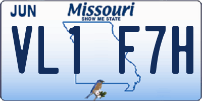 MO license plate VL1F7H