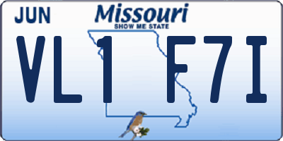 MO license plate VL1F7I