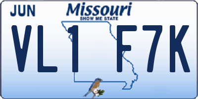 MO license plate VL1F7K