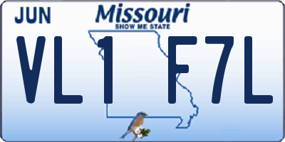 MO license plate VL1F7L