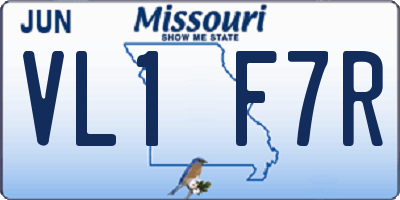 MO license plate VL1F7R