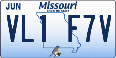 MO license plate VL1F7V