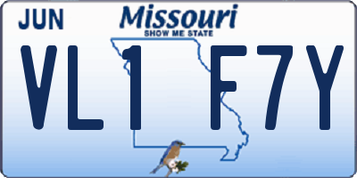 MO license plate VL1F7Y