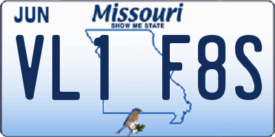 MO license plate VL1F8S