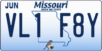 MO license plate VL1F8Y