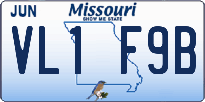 MO license plate VL1F9B