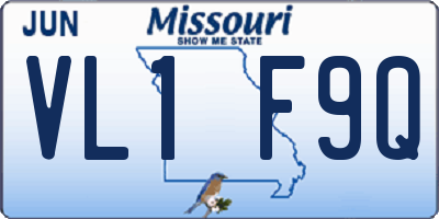 MO license plate VL1F9Q