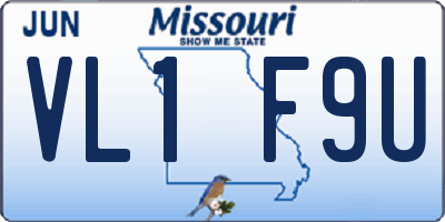MO license plate VL1F9U