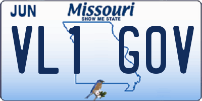 MO license plate VL1G0V